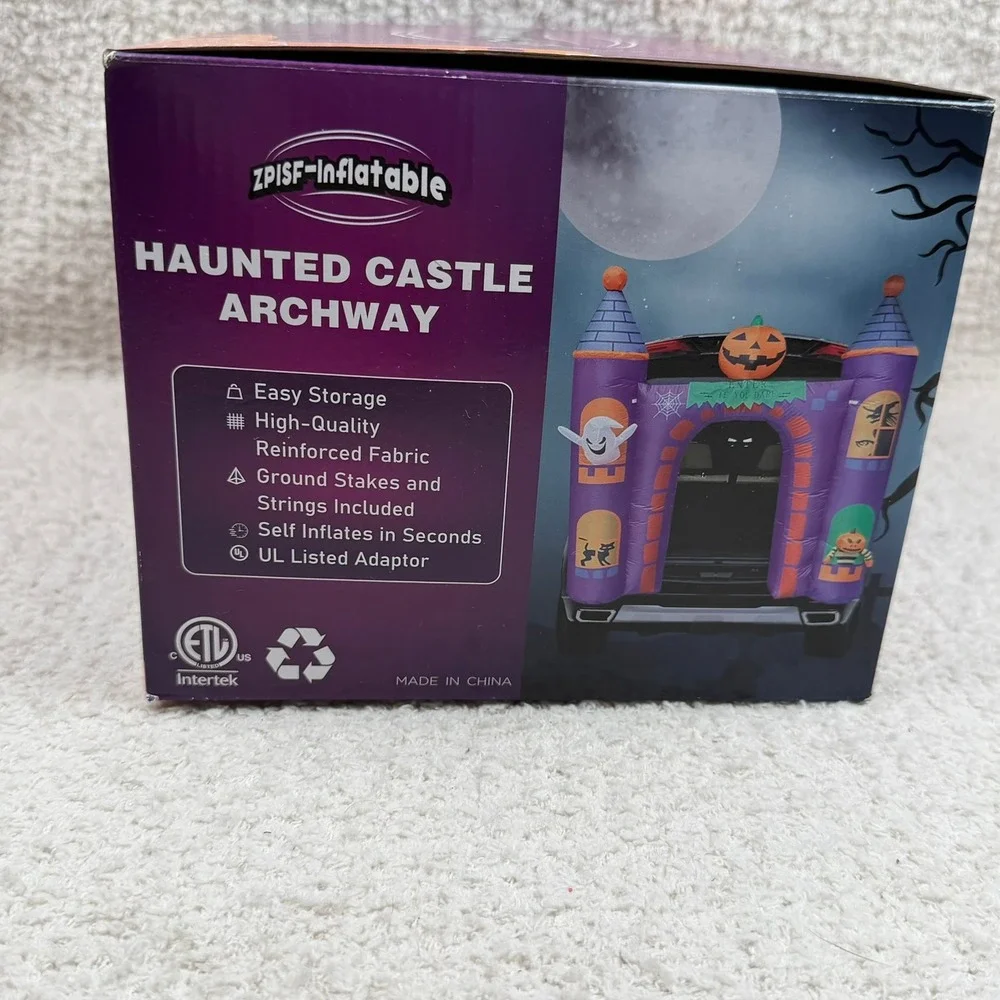 ZPISF-Inflatable Haunted Castle Archway 6FT Tall Halloween Light Up Decoration
